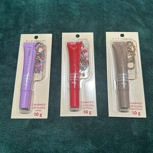 Lip Gloss Trio - Candy Purple, Red Cherry, Vanilla Brown